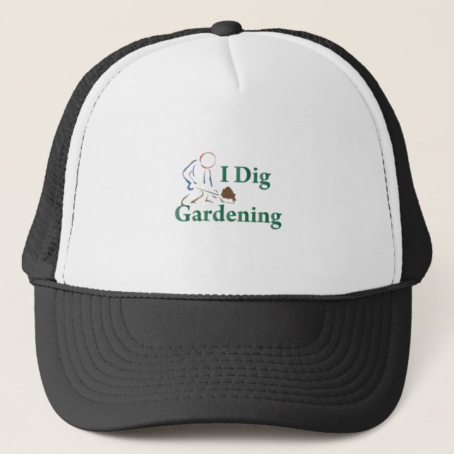 I Dig Gardening Trucker Hat (Front)