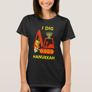 I Dig Hanukkah Crane Construction Kids Chanukah Pa T-Shirt