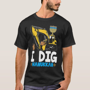 I Dig Hanukkah Excavator Construction Kids Boys Ch T-Shirt
