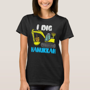 I Dig Hanukkah Excavator Construction Toddler Hanu T-Shirt