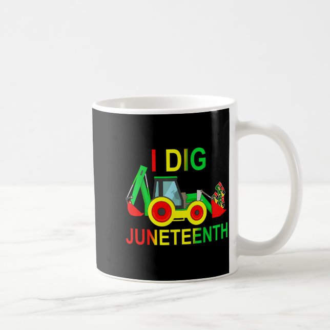 I dig juneteenth fists tractor funny toddler boys  coffee mug (Right)