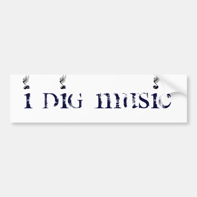 I DIg Music Winged Bumper Sticker (Front)