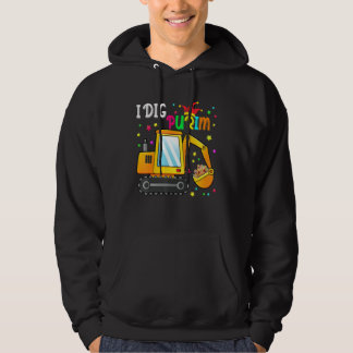 I Dig Purim Hamantaschen Tractor Jewish Toddlers B Hoodie