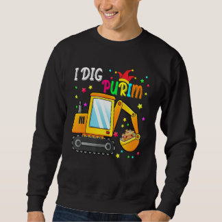 I Dig Purim Hamantaschen Tractor Jewish Toddlers B Sweatshirt