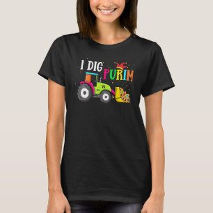 I Dig Purim Hamantaschen Tractor Jewish Toddlers B T-Shirt