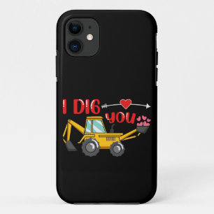 I Dig You Backhoe Valentine iPhone 11 Case