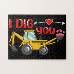 I Dig You Backhoe Valentine Jigsaw Puzzle