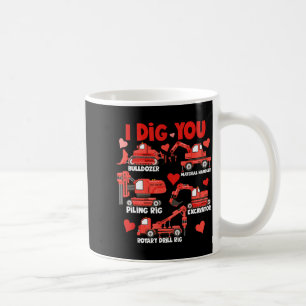 I Dig You Construction Trucks Valentine's Day Boys Coffee Mug