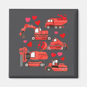 I Dig You Construction Trucks Valentine's Day Boys Magnet