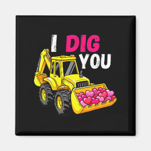 I Dig You Excavator Construction Valentine Heart D Magnet