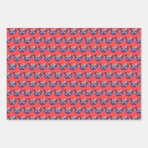 I Dig You Neon Butterfly Heart Shape Wrapping Paper Sheet