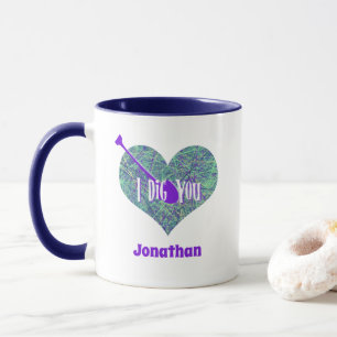 I Dig You Purple Network Heart Shape Mug