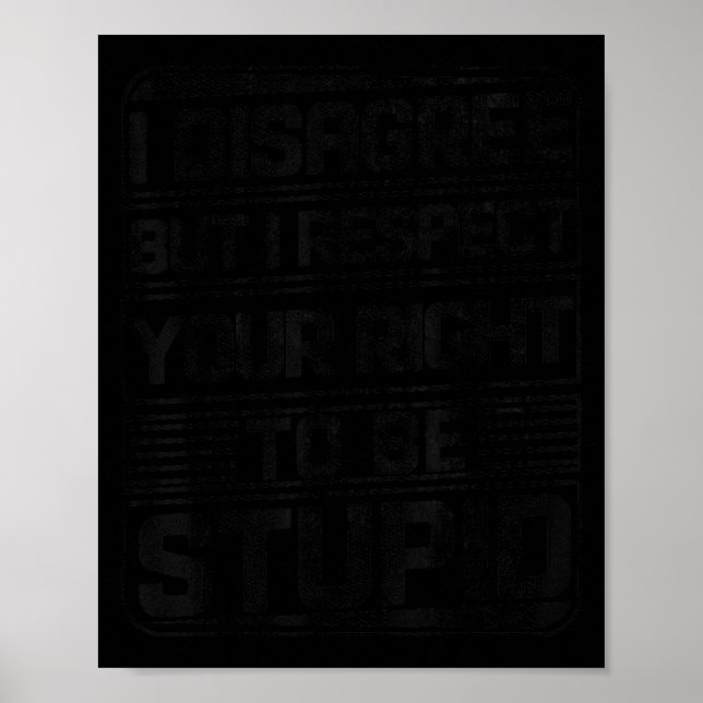 I Disagree But I Respect Your Right To Be Stud Fun Poster (Front)