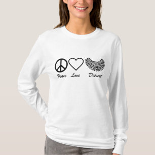 I Dissent Collar RBG Peace Love Dissent T-Shirt