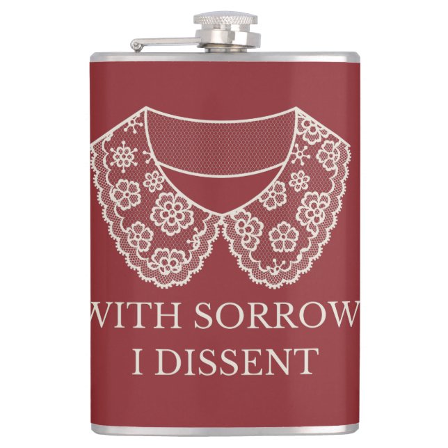 I Dissent Lace Collar Abortion Ban Protest  Hip Flask (Front)