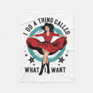 I Do A Thing Called What I Want Retro Cowboy Weste Fleece Blanket