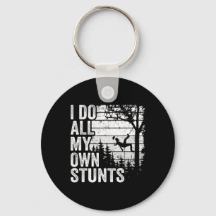 I Do All My Own Stunts Arborist Mens Vintage Tree Key Ring