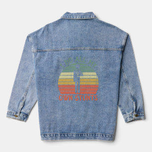 I do all my own stunts funny enjury hand denim jacket