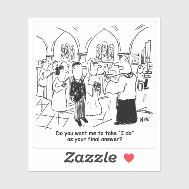 I Do as Final Answer Wedding Cartoon. (Sheet)