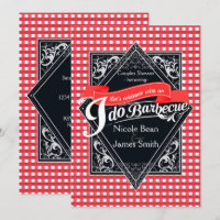 I DO BARBECUE BBQ Red White Chequered Engagement
