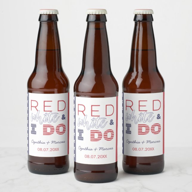 I Do BBQ Backyard Cookout Rehearsal Dinner Beer Bottle Label (Bottles)