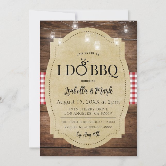I Do BBQ Barbecue Bridal Shower Invitation (Front)