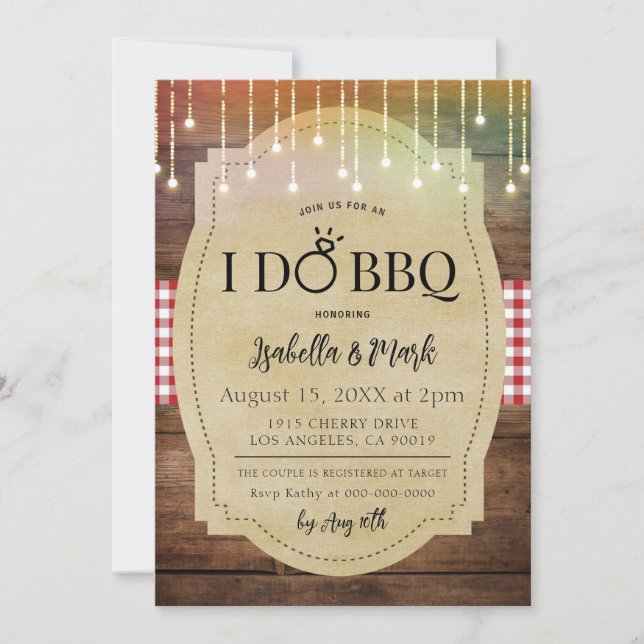 I Do BBQ Barbecue Bridal Shower Invitation (Front)