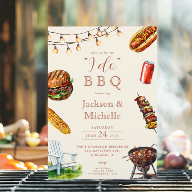 I DO BBQ barbeque couples bridal shower summer Invitation (Creator Uploaded)