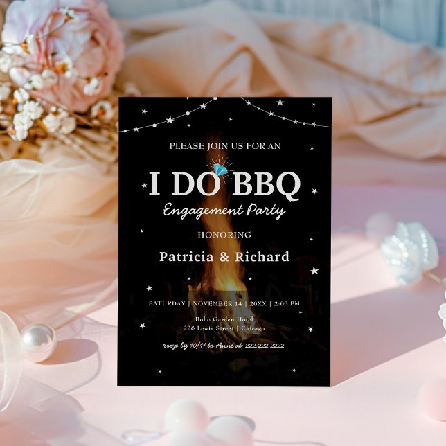 I Do BBQ - BBQ Night Couples Engagement Party Invitation (I Do BBQ Engagement Party Invitation | BBQ Night Engagement, Couples Shower, or Rehearsal Dinner)