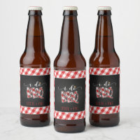 I Do BBQ Beer Bottle Label - Red - Custom