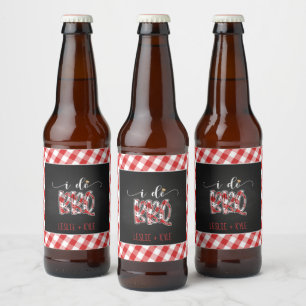 I Do BBQ Beer Bottle Label - Red - Custom