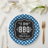 I Do BBQ Blue Gingham Wedding