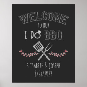 I Do BBQ Bridal Shower Engagement Party Welcome Poster