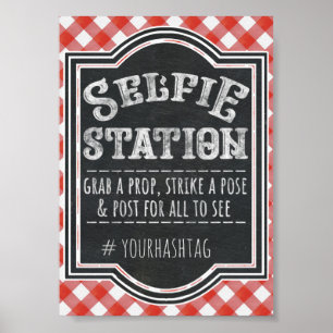 I Do BBQ Couple's Coed Engagement Party Selfie Poster