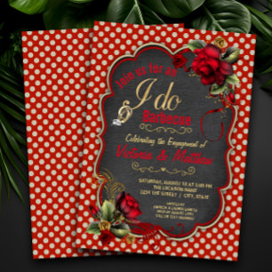 I Do BBQ Couples Engagement BBQ Party Invitation