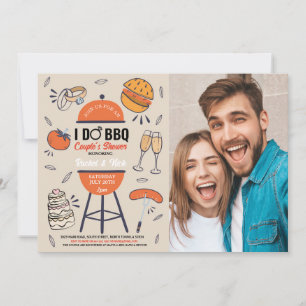 I DO BBQ Couples Shower Engagement Photo Garden Invitation