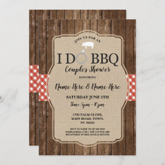 I DO BBQ Couple's Shower Engagement Pig Invite