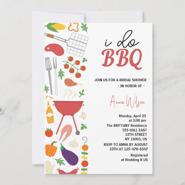I do BBQ couples shower engagement Wedding bridal Invitation (Front)
