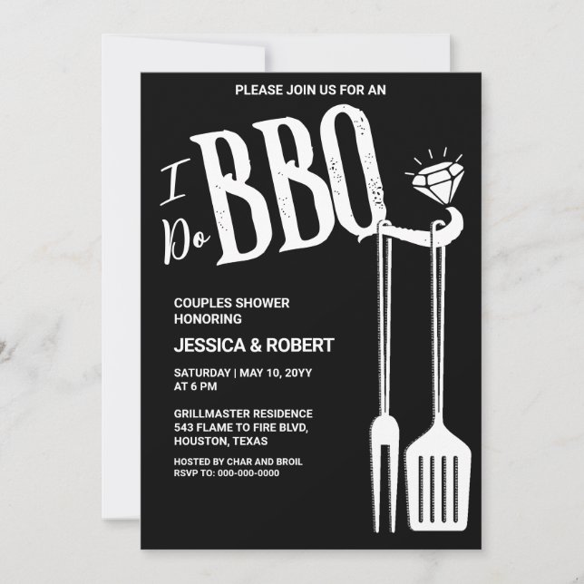 I Do BBQ Couples Shower Invitation (Front)