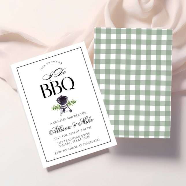 I Do BBQ Couples Shower Invitation, Grill & Chill Invitation (Celebrate love with this rustic “I Do BBQ” invite – perfect for a casual outdoor couples shower! )
