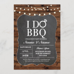 I DO BBQ Couple's Shower Party Chalk Invitation