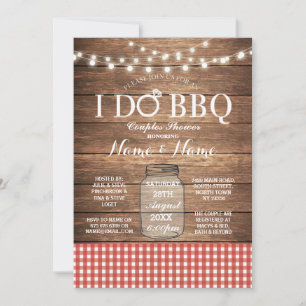 I DO BBQ Couple's Shower Red Check Invite