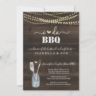 I Do BBQ Couples Wedding Bridal Shower Engagement Invitation