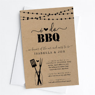 I Do BBQ Couples Wedding Bridal Shower Engagement Invitation