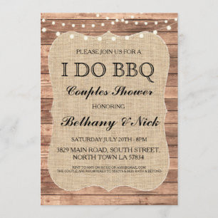 I DO BBQ Engagement Couples Showers Rustic Invite