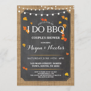 I DO BBQ Engagement Fall Rustic Chalk Party Invite