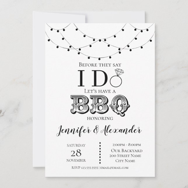 I do bbq engagement party couples shower (Front)