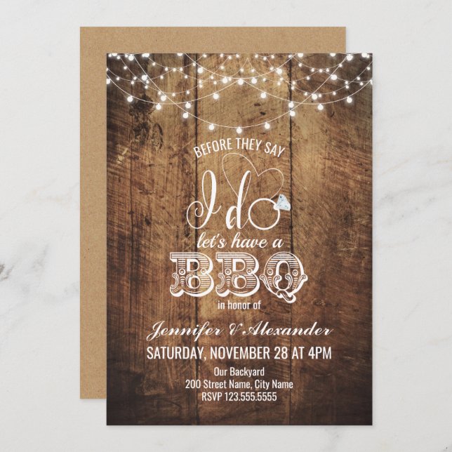 I DO BBQ Engagement Party Couples Shower Invitation (Front/Back)