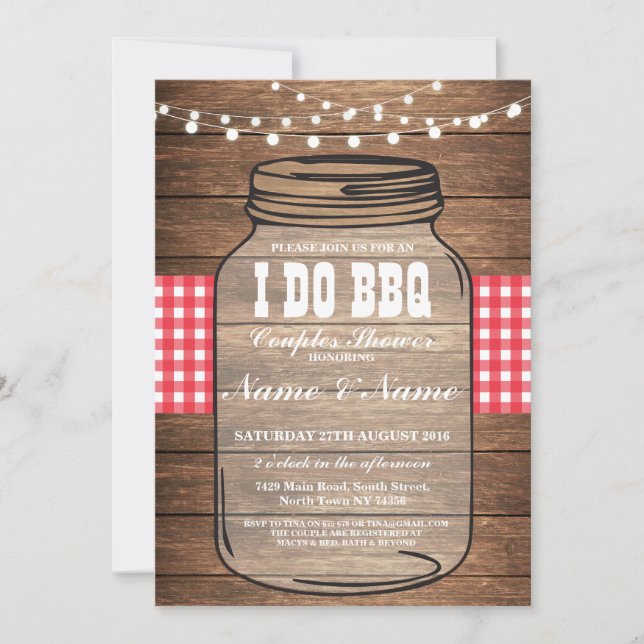 I DO BBQ Engagement Party Couples Shower Invite (Front)