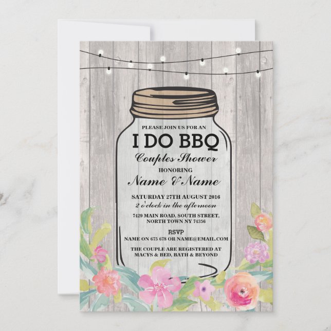 I DO BBQ Engagement Party Couples Shower Invite (Front)